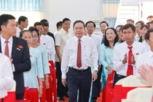 国会主席陈青敏出席芹苴市盛春乡2025—2030年任期党代表大会。（图片来源：越通社）