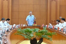 苏林总书记在会上发表结论性讲话。（登科 摄）
