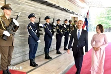 裴黎泰大使和夫人。(图片来源:越通社)