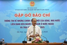 海外越南人国家委员会主任阮忠坚主持会议。（图片来源：越通社）