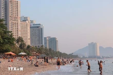 芽庄海滩碧海蓝天，绵延不绝，是众多俄罗斯游客前来休闲娱乐的热门目的地。（图片来源：越通社）