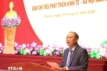 越共中央委员、嘉莱省委书记、省委代表团团长蔡大玉。（图片来源：越通社）