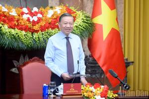 苏林总书记、国家主席在会见中发表讲话。