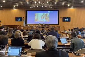 联合国教科文组织执行局第224届会议场景。（图片来源：越通社）