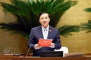 国会副主席阮克定发表讲话。（图片来源：越通社）