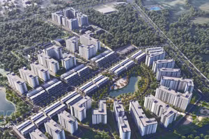 兴安省2号安美工业园区工人宿舍及社会住房项目总体效果图。