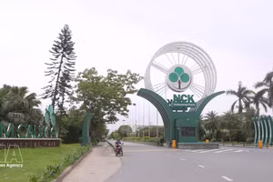 南桥坚工业园是海防市典型的民营经济模式，被联合国工业发展组织选为全球生态工业园计划的37个工业园之一。（图片来源：越通社）