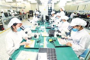 位于兴安省的4P有限公司电子电路板生产线。（登英 摄）