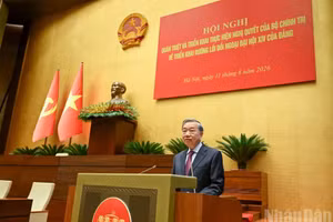 越共中央总书记、国家主席苏林在会议上发表讲话 。