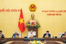 国会主席陈青敏在国会常务委员会第53次会议上发表讲话。