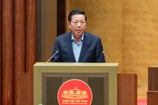 建设部部长陈鸿明在会上发表讲话。（图片来源：VGP）