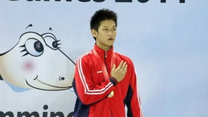 越南游泳名将黄贵福。