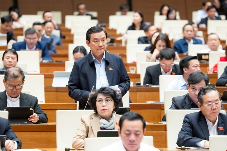 胡志明市国会代表范仲仁发表讲话。