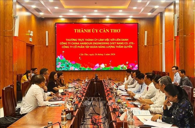 工作会谈现场。（图片来源：越通社） 