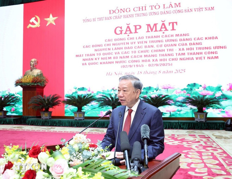 越共中央总书记苏林发表讲话。（图片来源：越通社）