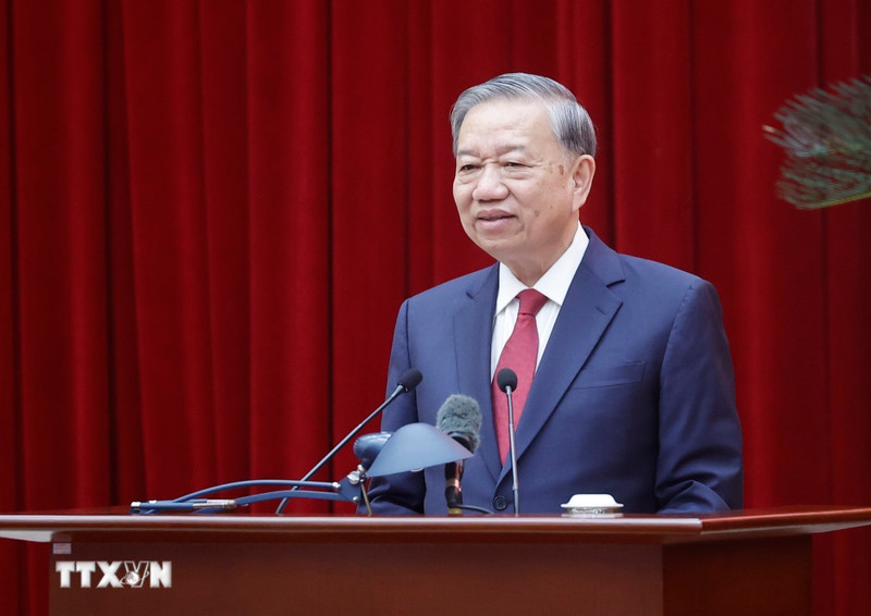 越共中央总书记苏林发表讲话 。（图片来源：越通社）