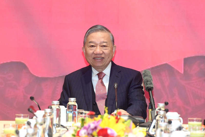 苏林总书记会见出席越共十四大的越南驻外大使和驻外机构首席代表