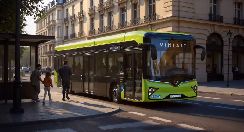VinFast首次在欧洲推出电动巴士。