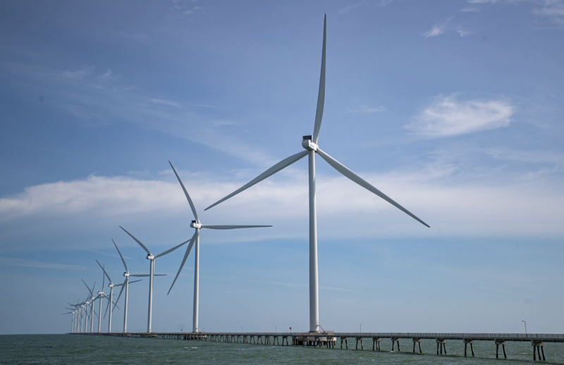 金瓯省的风力发电场。