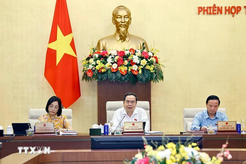 国会主席陈青敏在会上发表讲话。（图片来源：越通社）