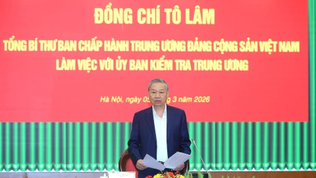 苏林总书记发表讲话。