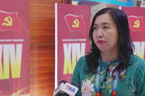 越南外交部副部长黎氏秋姮接受媒体记者采访。（图片来源：越通社）