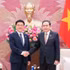 国会主席陈青敏与韩国Kimhakmin E-roun经济研究院院长金学敏。