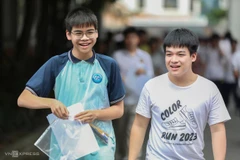 河内中学学生。（图片来源：丁松/越南快讯）