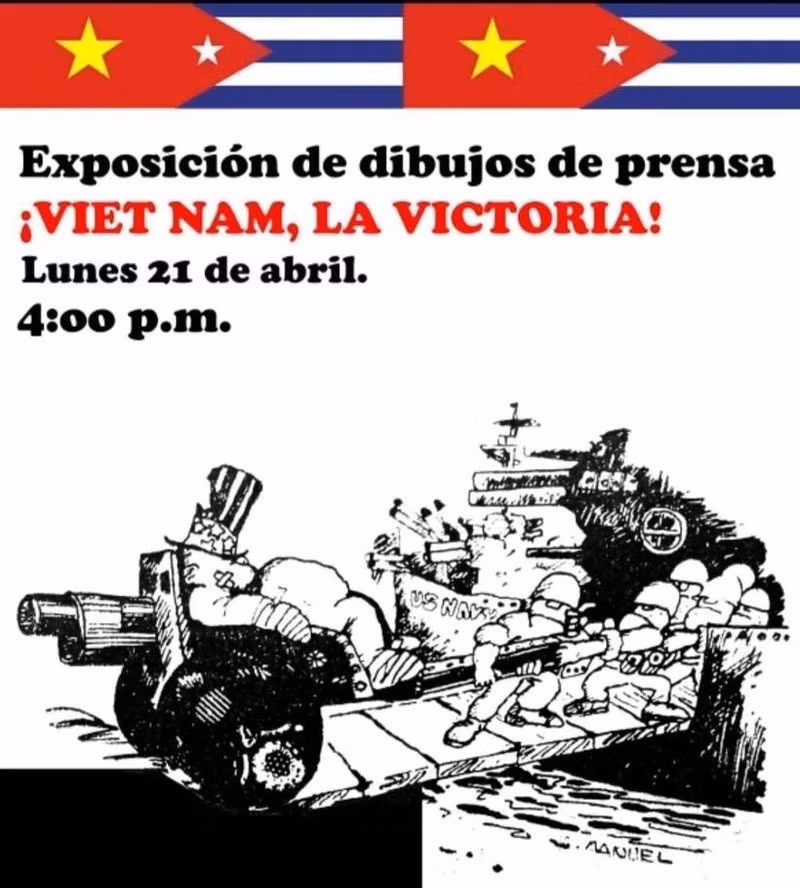 “越南，胜利！”画展展出的作品。（图片来源：越通社）