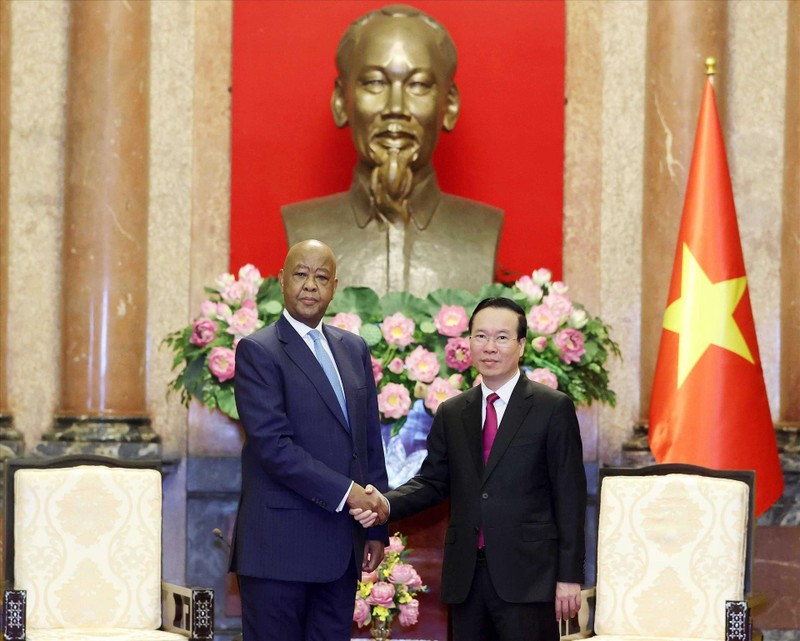 越共中央政治局委员、国家主席武文赏会见坦桑尼亚革命党副主席阿卜杜拉曼·基纳纳。