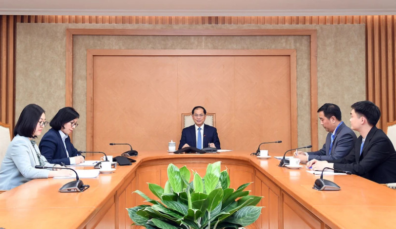 越南政府副总理兼外交部长裴青山在政府办公厅与土耳其外交部长哈坎·菲丹通电话。