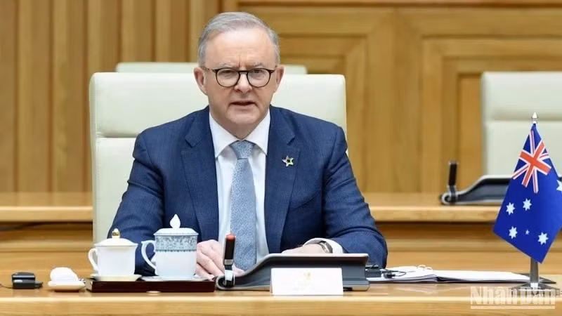 澳大利亚总理安东尼·阿尔巴尼斯。（陈海 摄）