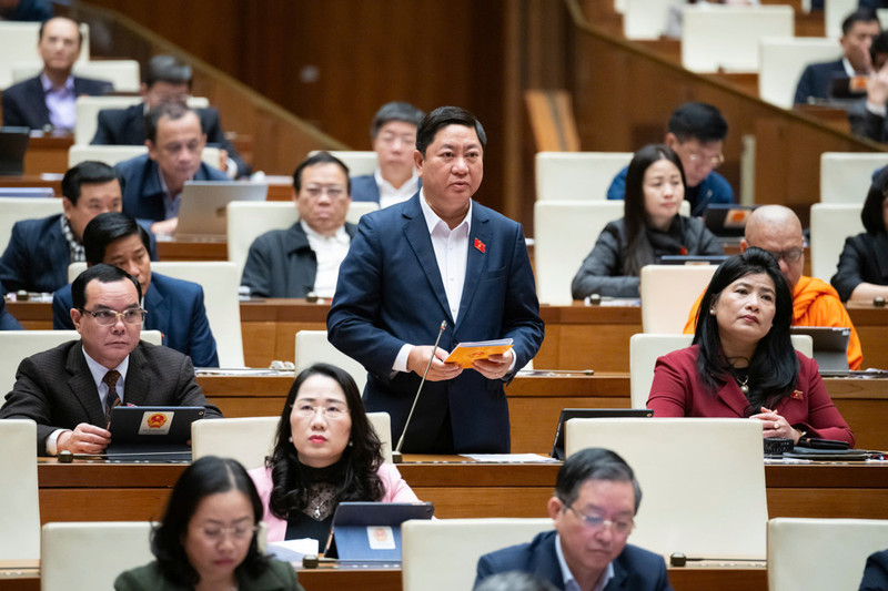宁顺省国会代表陈国南发表讲话。
