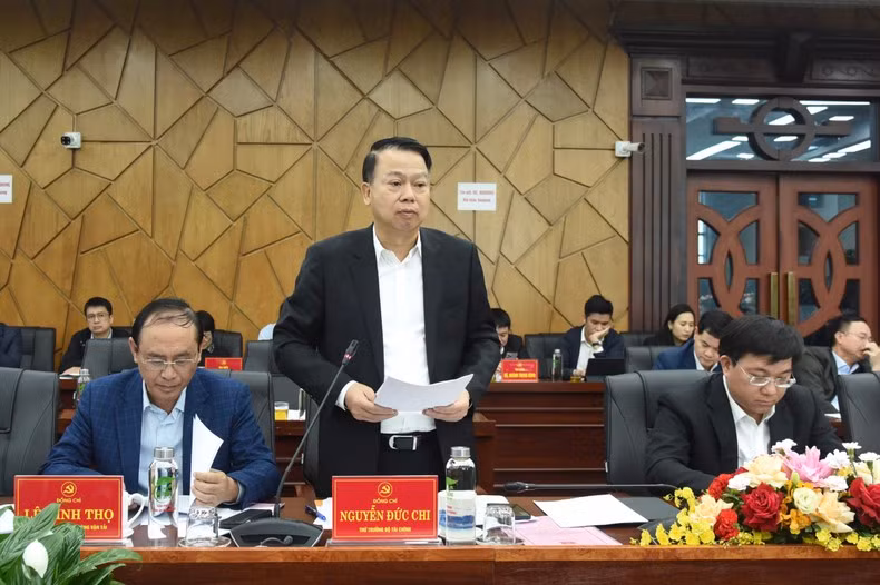 越南财政部副部长阮德芝在会上发言。