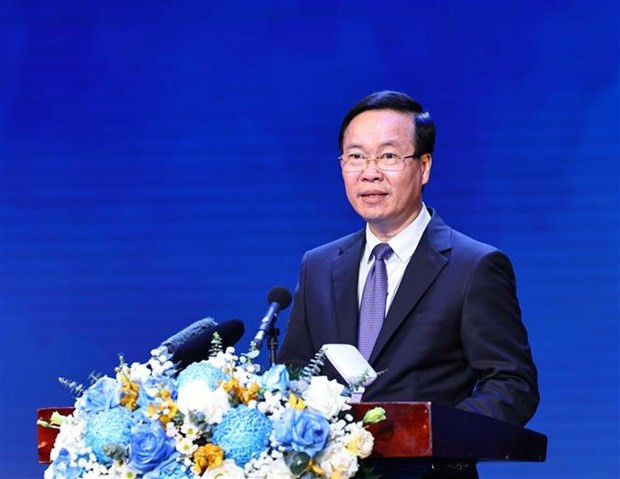 国家主席武文赏在活动上发表讲话。