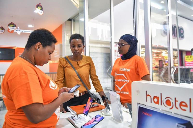 越南军队电信集团（Viettel）在坦桑尼亚开发的电信服务网Halotel。