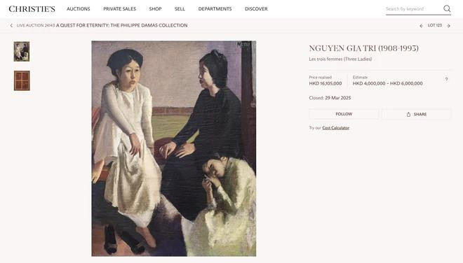 越南著名画家阮嘉智的画作《Le Trois Femmes》以逾200万美元成交。（图片来源：越通社）