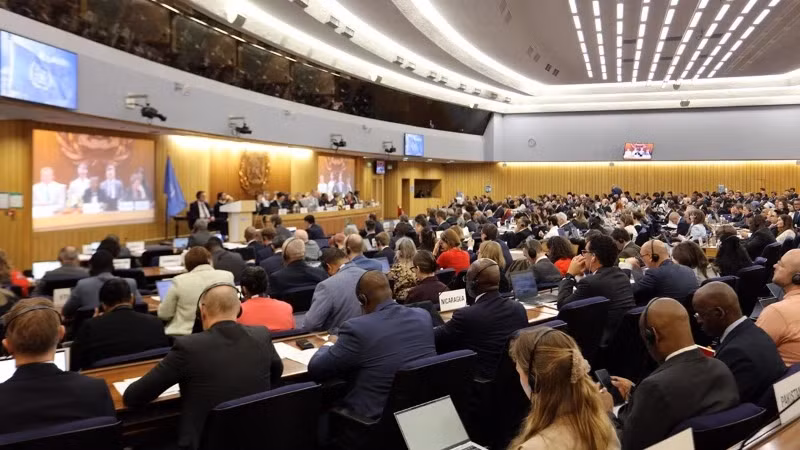 IMO海洋环境保护委员会会议现场。