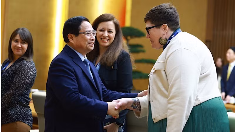 范明正总理会见赴越南参加国际学术合作计划（IAPP ）的美国各所大学领导。