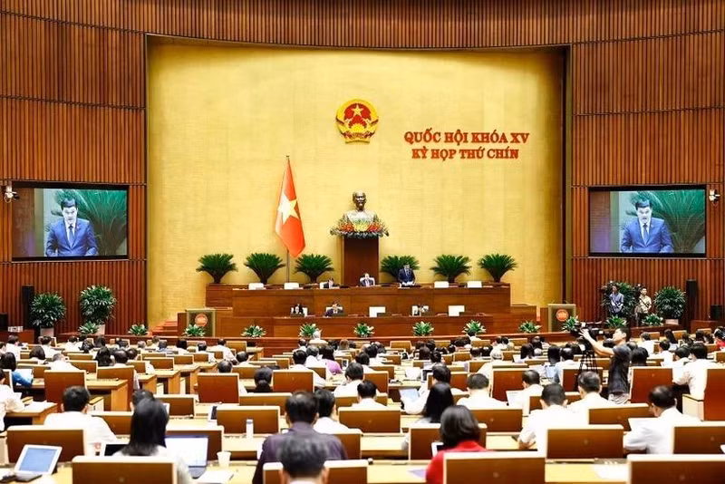 越南第十五届国会第九次会议一场全体会议。（图片来源：越通社）