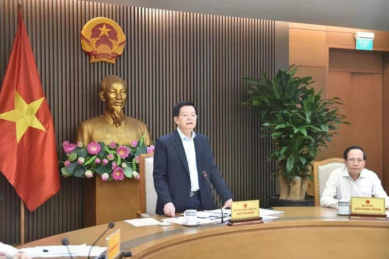 越南政府副总理梅文正发表讲话。（图片来源：政府门户网）