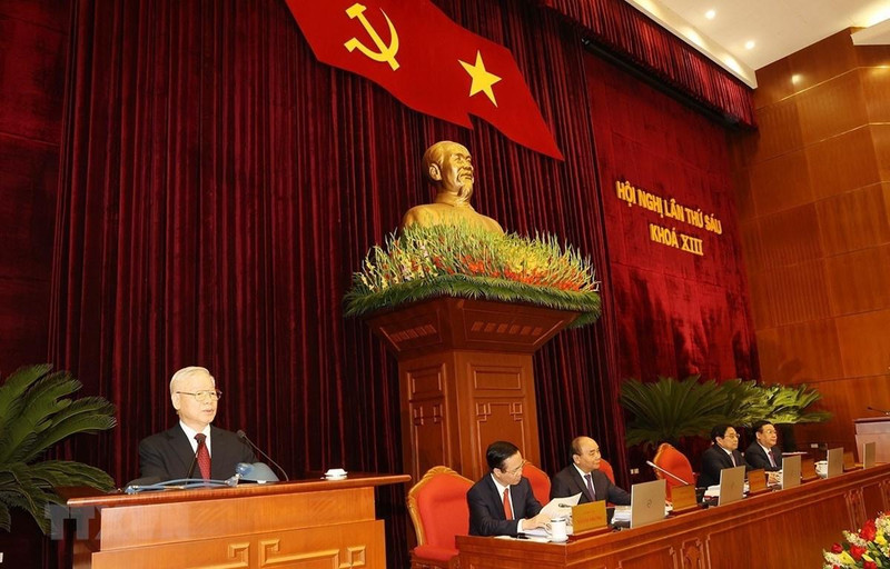 越共中央总书记阮富仲致开幕词。