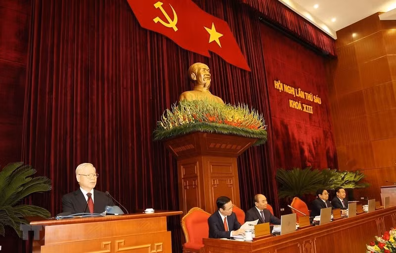 越共中央总书记阮富仲致开幕词。