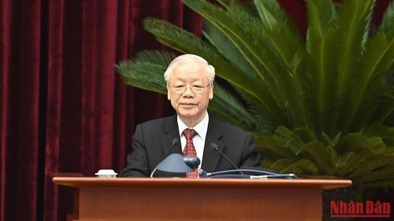 越共中央总书记阮富仲。（登科 摄）