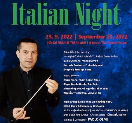 越南和意大利艺术家在胡志明市举行的“意大利音乐晚会”上同台演出