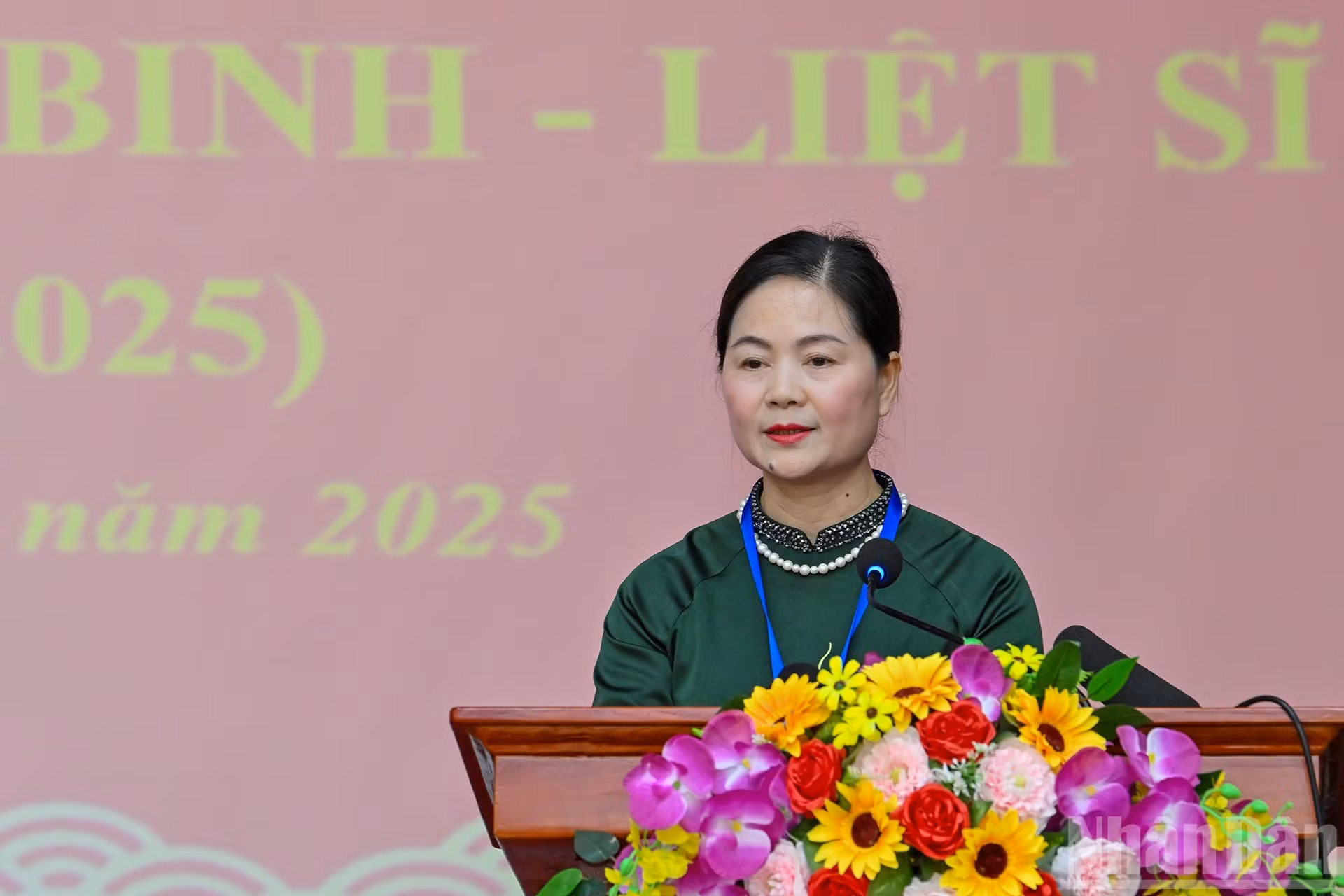 维仙伤残军人疗养中心主任马氏碧雁发表讲话。