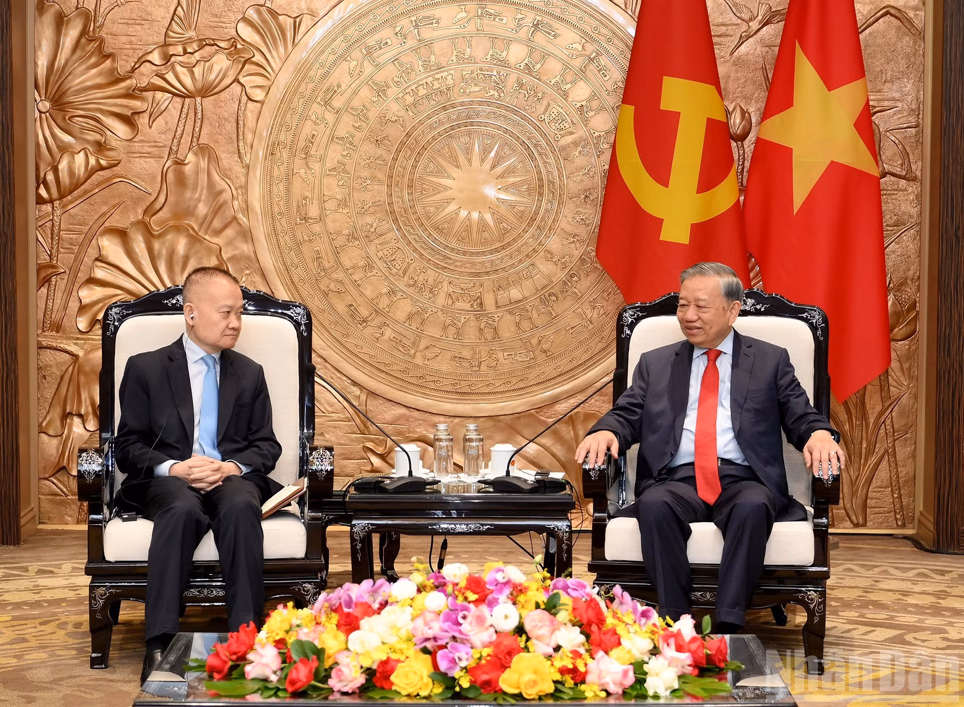 越共中央总书记苏林会见中共中央总书记、中国国家主席习近平特使刘海星。