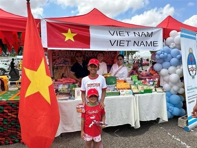 越南农产品展位。(图片来源：越通社)