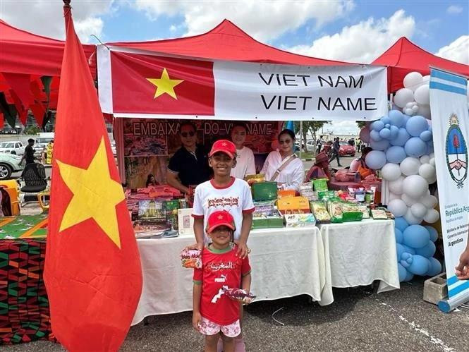 越南农产品展位。(图片来源：越通社)