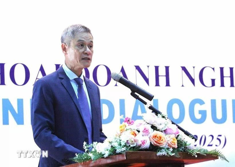 越南驻柬埔寨大使阮明宇在活动上发表讲话。（图片来源：越通社）